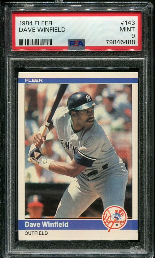 Authentic 1984 Fleer #143 Dave Winfield PSA 9 Baseball Card