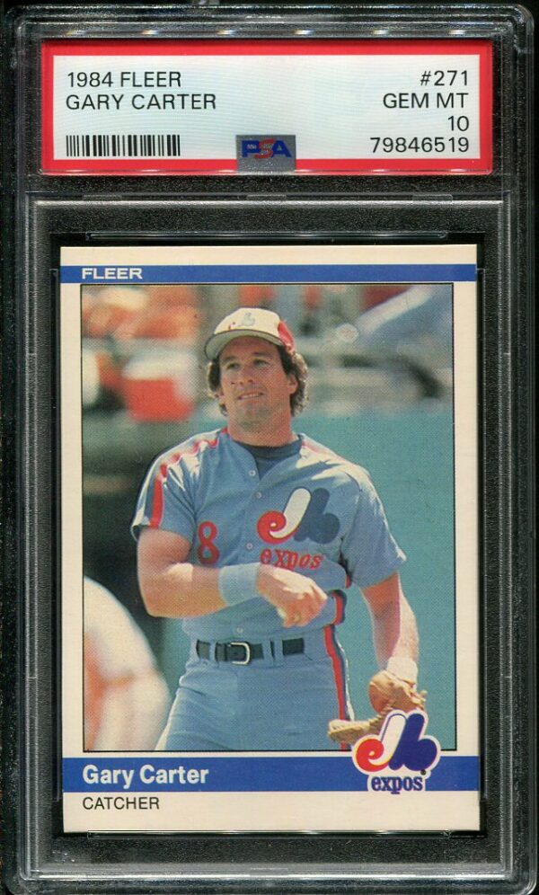 Authentic 1984 Fleer #271 Gary Carter PSA 10 Baseball Card
