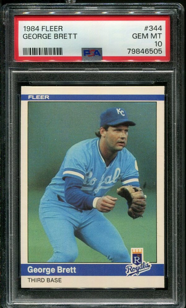 Authentic 1984 Fleer #344 George Brett PSA 10 Baseball Card