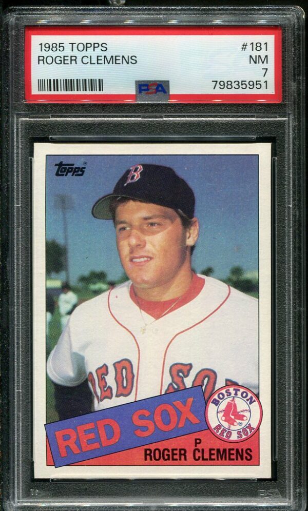 Authentic 11985 Topps #181 Roger Clemens PSA 7 Rookie Baseball Card