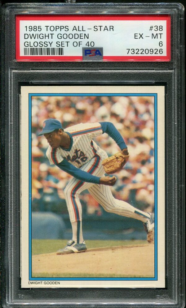 Authentic 1985 Topps All-Star Glossy #38 Dwight Gooden PSA 6 Rookie Baseball Card