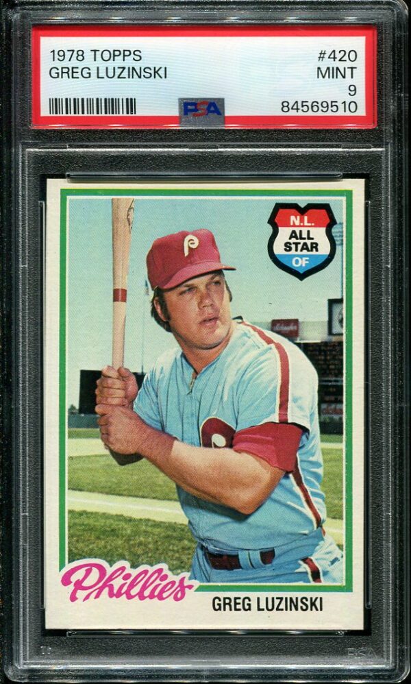 Authentic 1978 Topps #420 Greg Luzinski PSA 9 Baseball Card