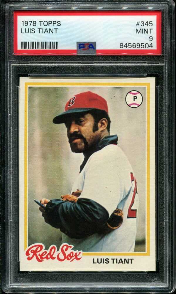 Authentic 1978 Topps #345 Luis Tiant PSA 9 Baseball Card
