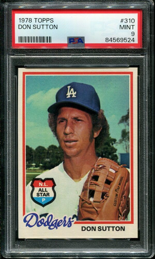 Authentic 1978 Topps #310 Don Sutton PSA 9 Baseball Card