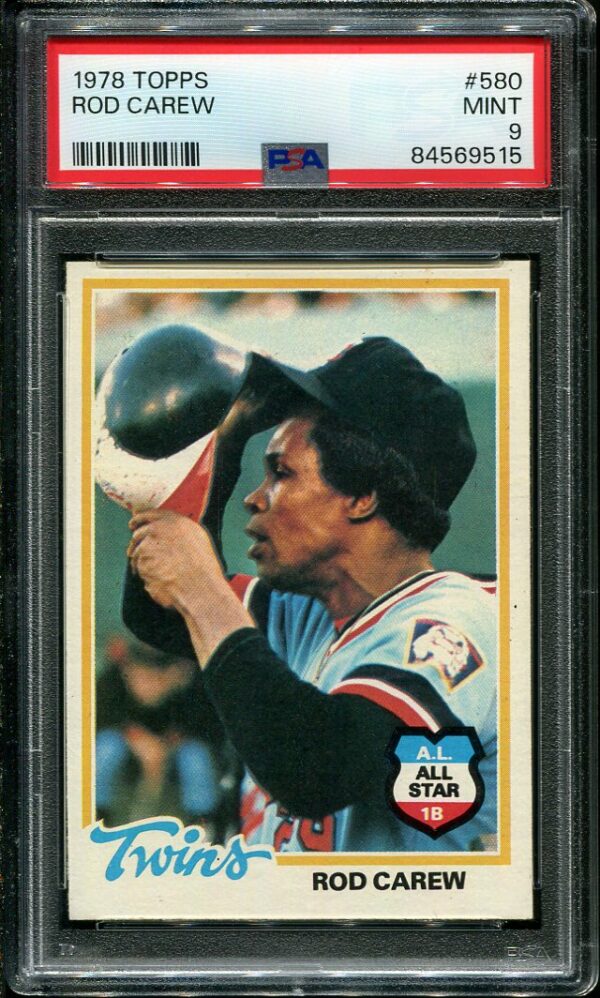 Authentic 1978 Topps #580 Rod Carew PSA 9 Baseball Card