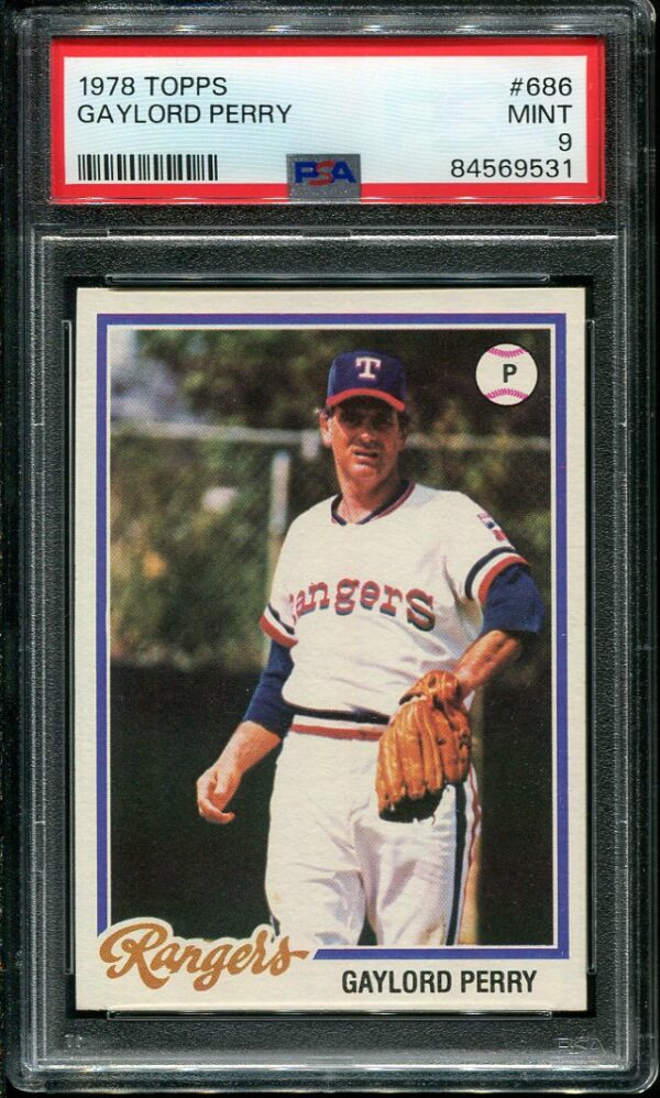 Authentic 1978 Topps #686 Gaylord Perry PSA 9 Baseball Card