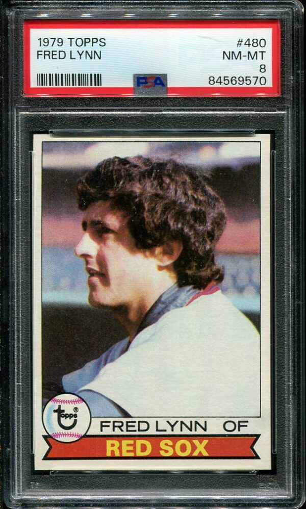 Authentic 1979 Topps #480 Fred Lynn PSA 8 Baseball Card