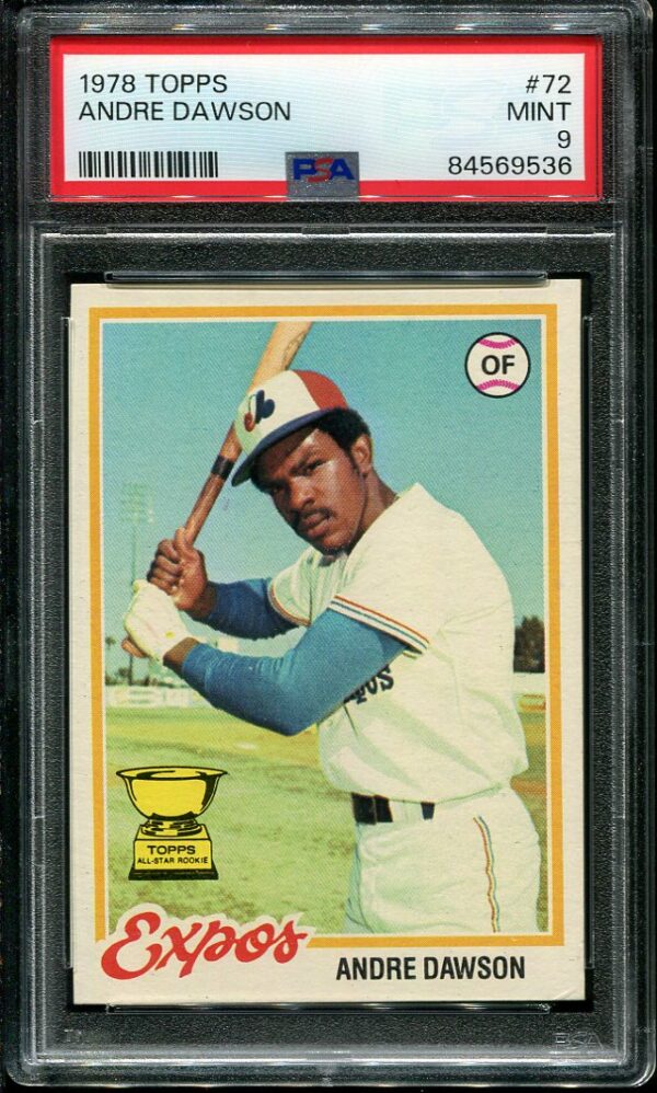 Authentic 1978 Topps #72 Andre Dawson PSA 9 Baseball Card