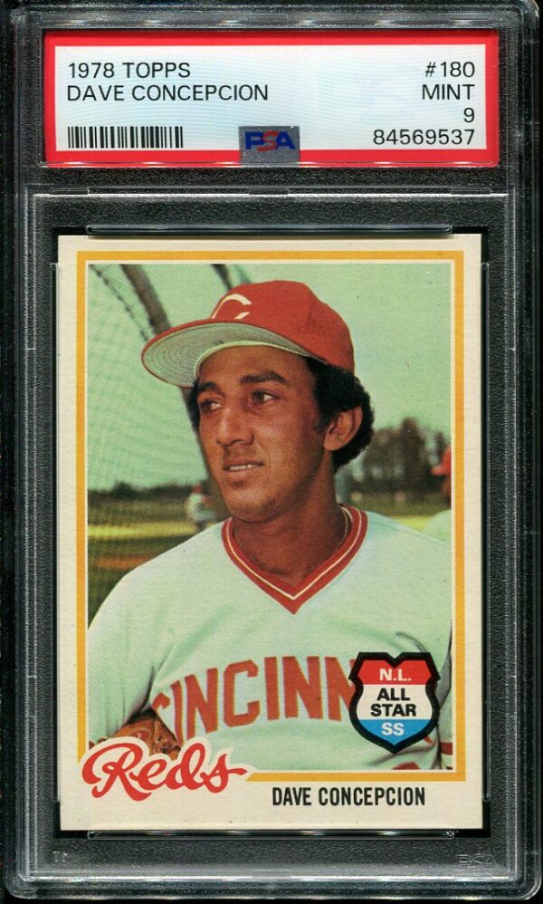 Authentic 1978 Topps #180 Dave Concepcion PSA 9 Baseball Card