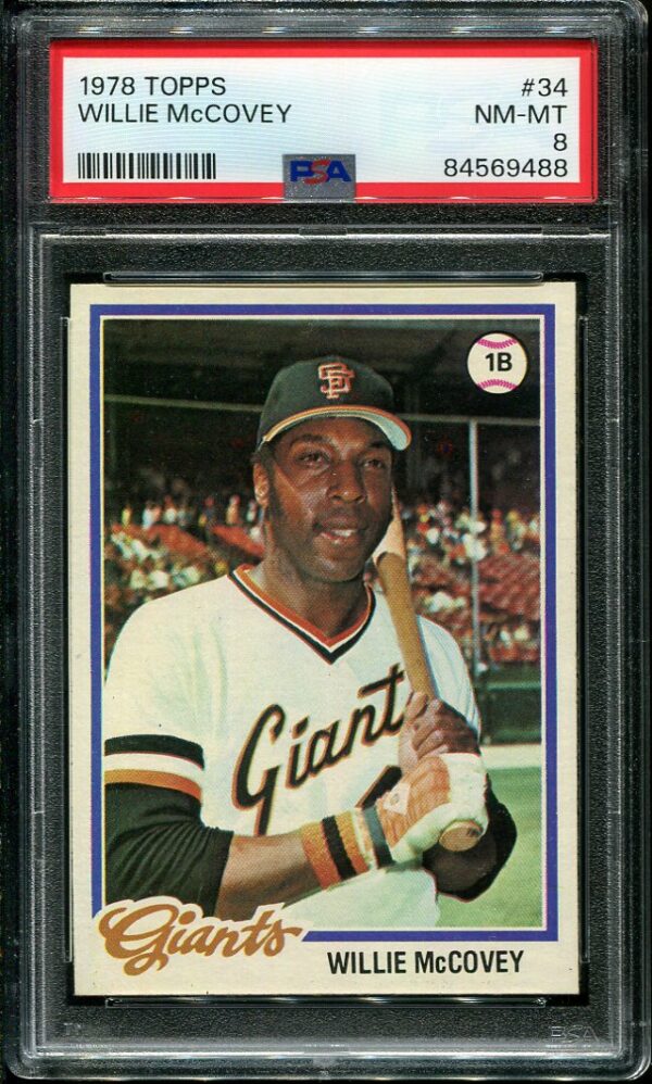 Authentic 1978 Topps #34 Willie McCovey PSA 8 Baseball Card