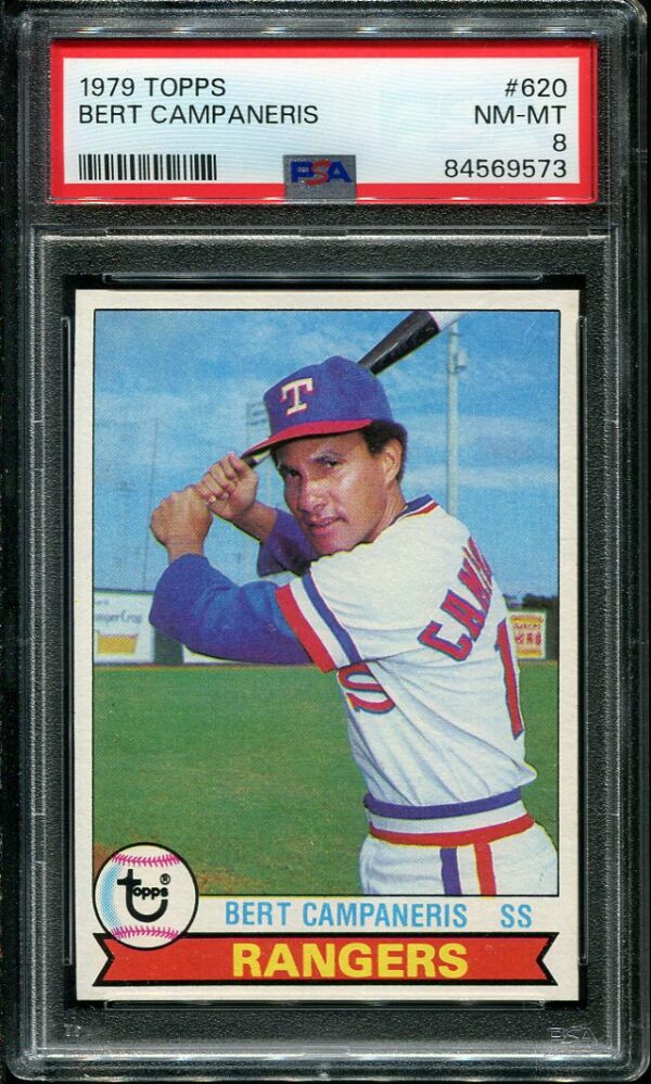 Authentic 1979 Topps #620 Bert Campaneris PSA 8 Baseball Card