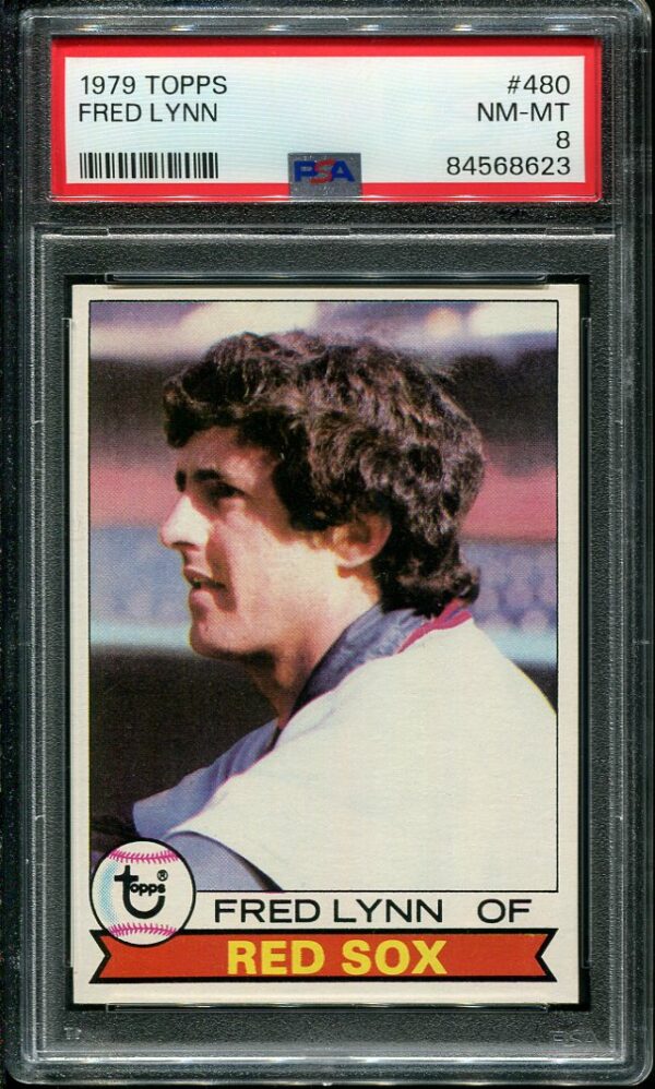 Authentic 1979 Topps #480 Fred Lynn PSA 8 Baseball Card
