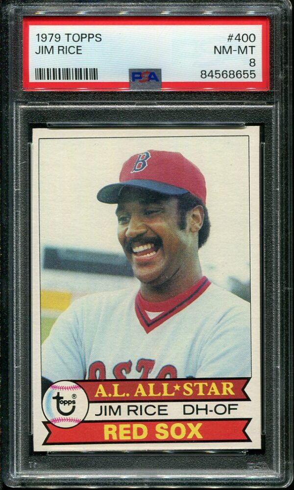 Authentic 1979 Topps #400 Jim Rice PSA 8 Baseball Card