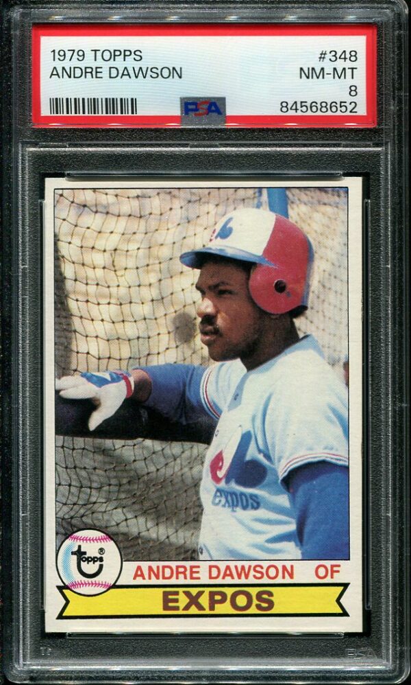 Authentic 1979 Topps #348 Andre Dawson PSA 8 Baseball Card