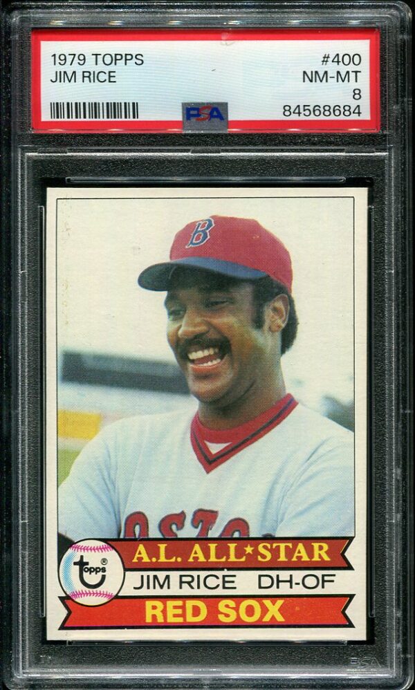Authentic 1979 Topps #400 Jim Rice PSA 8 Baseball Card