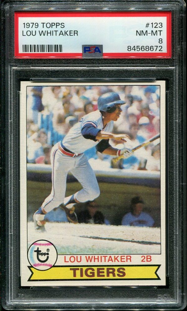 Authentic 1979 Topps #123 Lou Whitaker PSA 8 Baseball Card