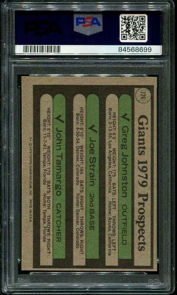 Authentic 1979 Topps #726 PSA 9 Baseball Card