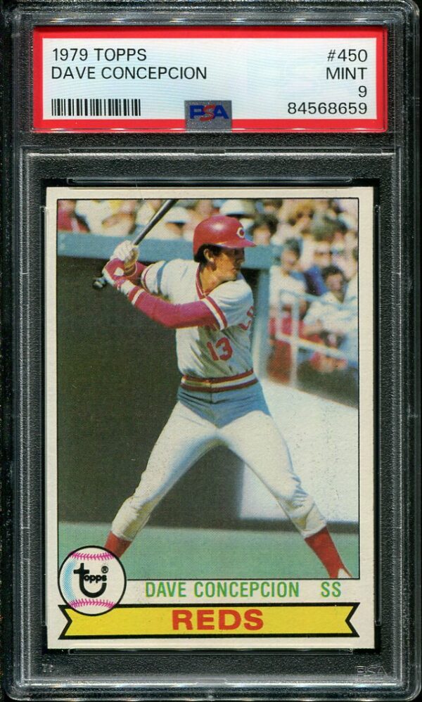 Authentic 1979 Topps #450 Dave Concepcion PSA 9 Baseball Card