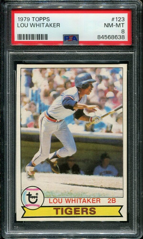 Authentic 1979 Topps #123 Lou Whitaker PSA 8 Baseball Card