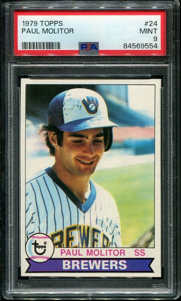Authentic 1979 Topps #24 Paul Molitor PSA 9 Baseball Card