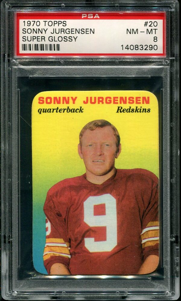 Authentic 1970 Topps Super Glossy #20 Sonny Jurgensen PSA 8 Football Card