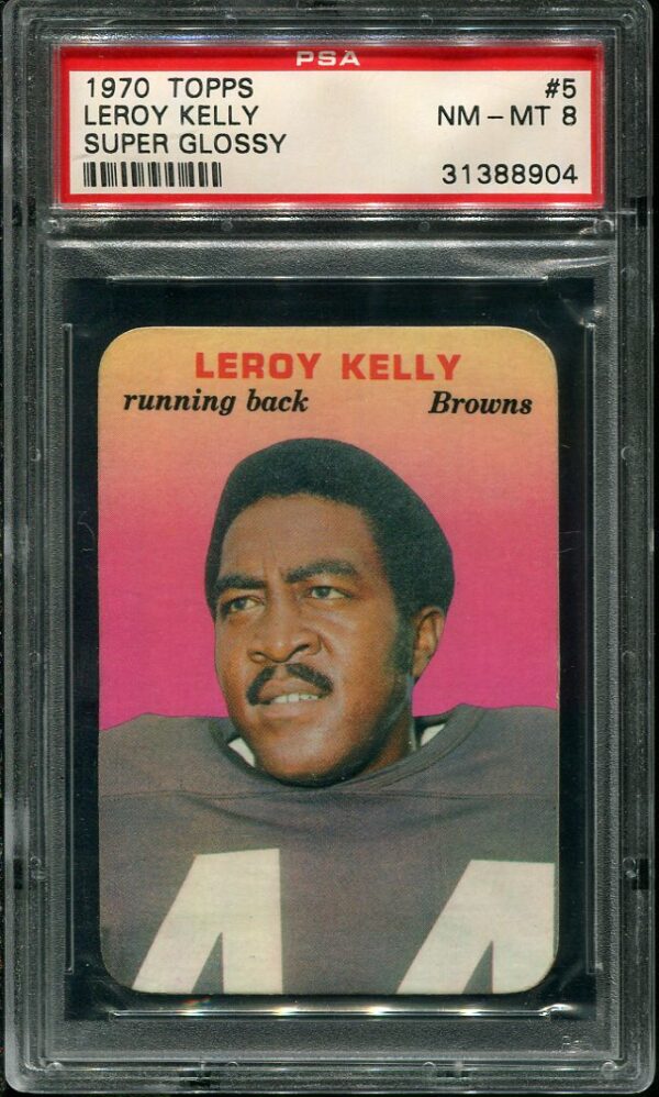 Authentic 1970 Topps Super Glossy #5 Leroy Kelly PSA 8 Football Card