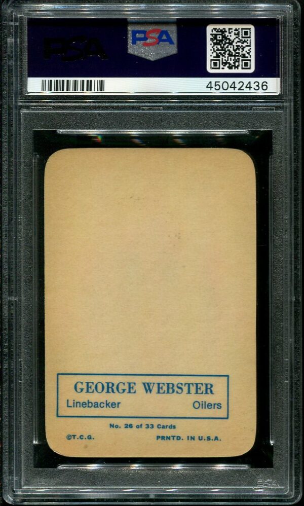 Authentic 1970 Topps Super Glossy #26 George Webster PSA 8 Football Card