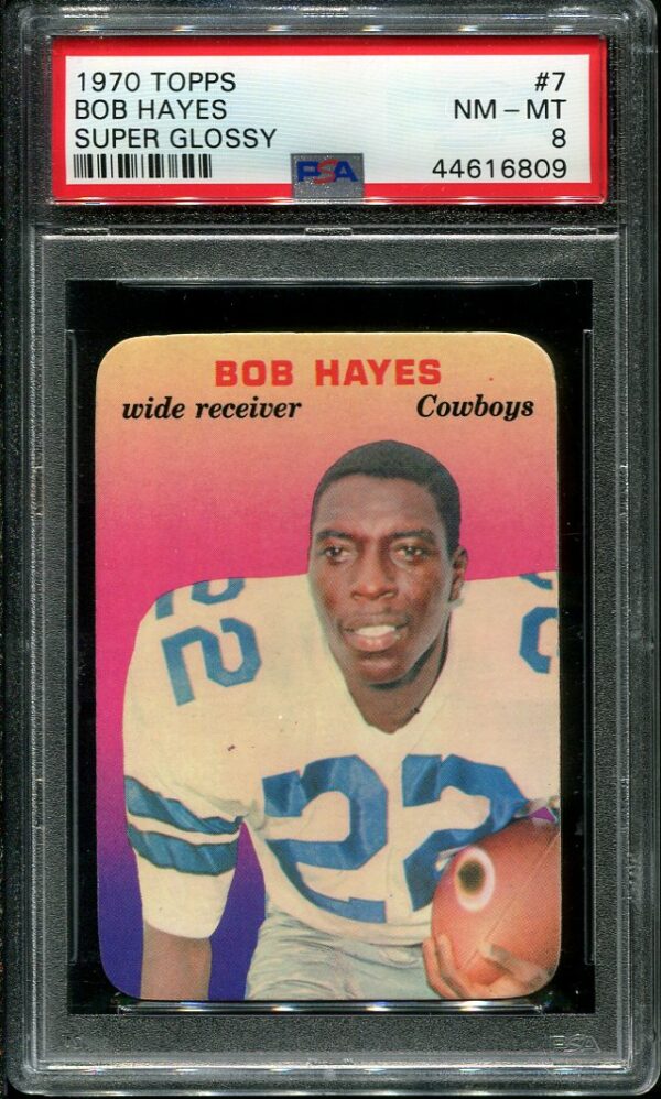 Authentic 1970 Topps Super Glossy #7 Bob Hayes PSA 8 Football Card