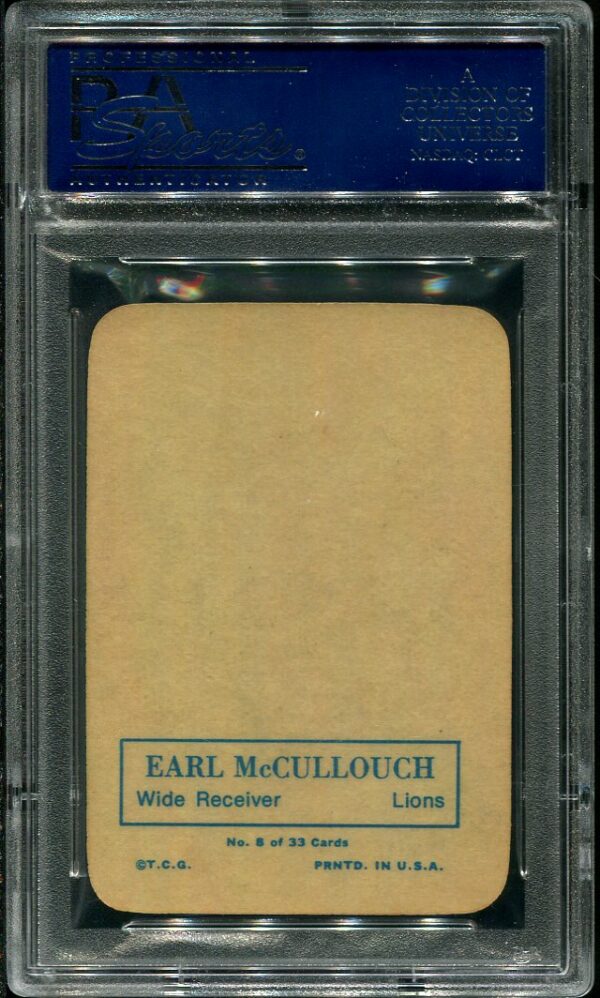 Authentic 1970 Topps Super Glossy #8 Earl McCullouch PSA 8 Football Card