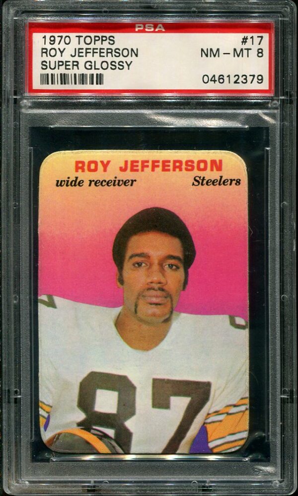 Authentic 1970 Topps Super Glossy #17 Roy Jefferson PSA 8 Football Card