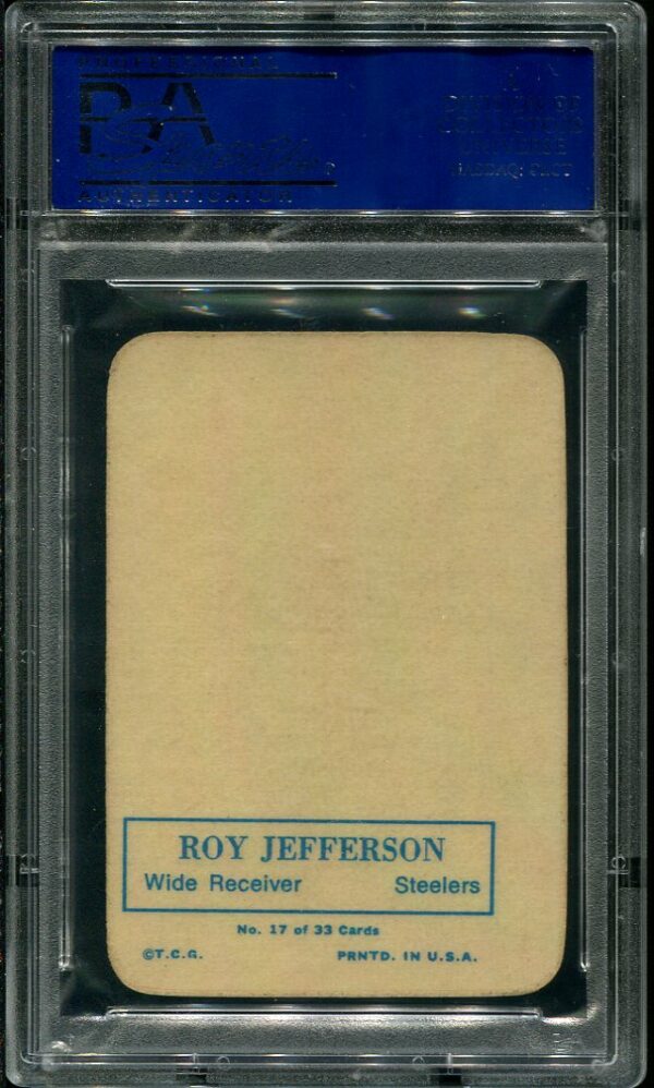 Authentic 1970 Topps Super Glossy #17 Roy Jefferson PSA 8 Football Card