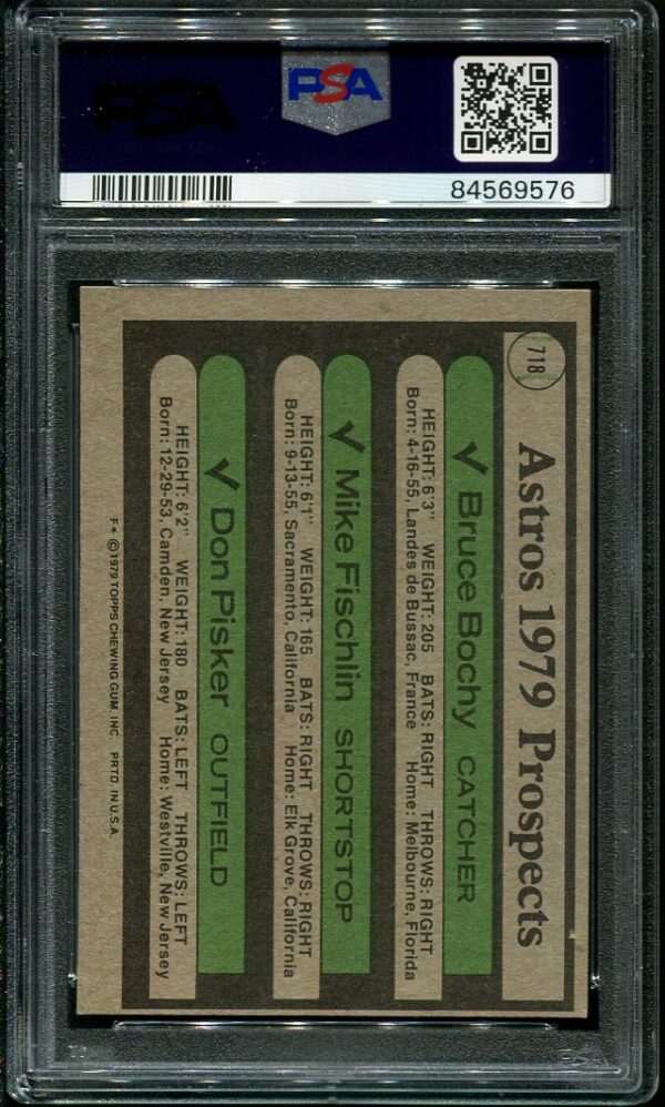 Authentic 1979 Topps #718 Astros Prospects Bruce Bochy PSA 9 Baseball Card
