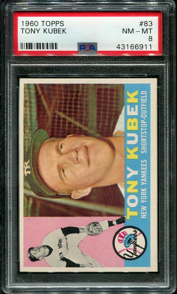 Authentic 1960 Topps #83 Tony Kubek PSA 8 Baseball Card