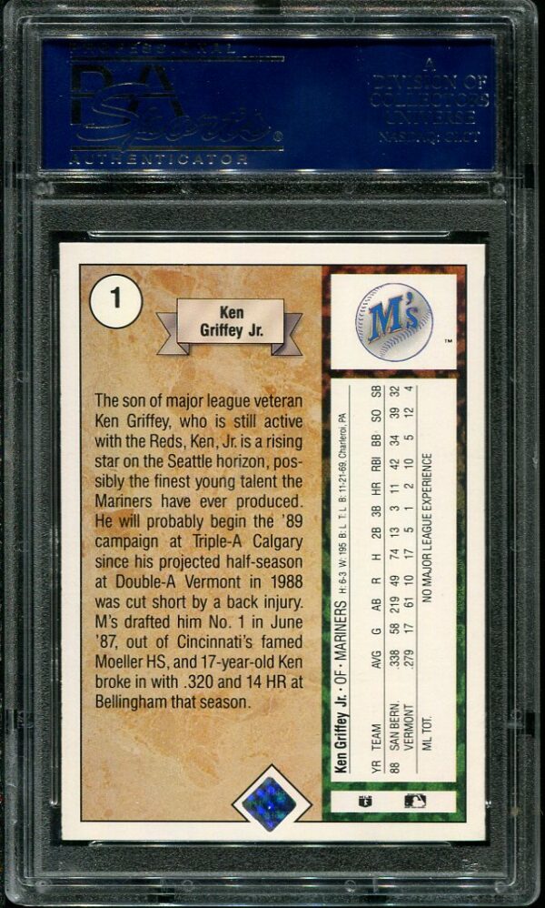 1989 Upper Deck #1 Ken Griffey, Jr. PSA 9 Rookie Baseball Card