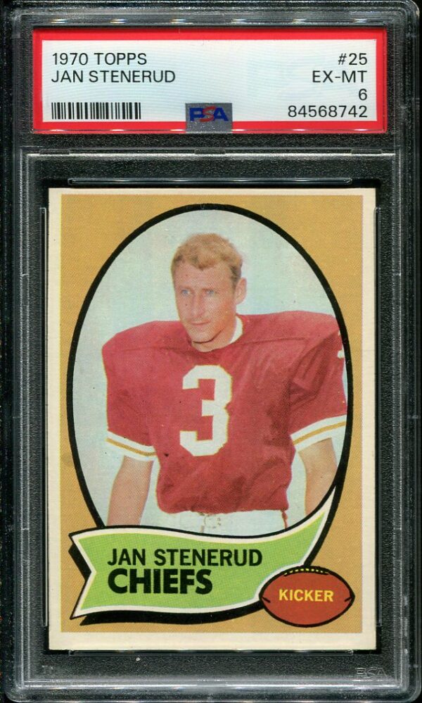 Authentic 1970 Topps #25 Jan Stenerud PSA 6 Rookie Football Card