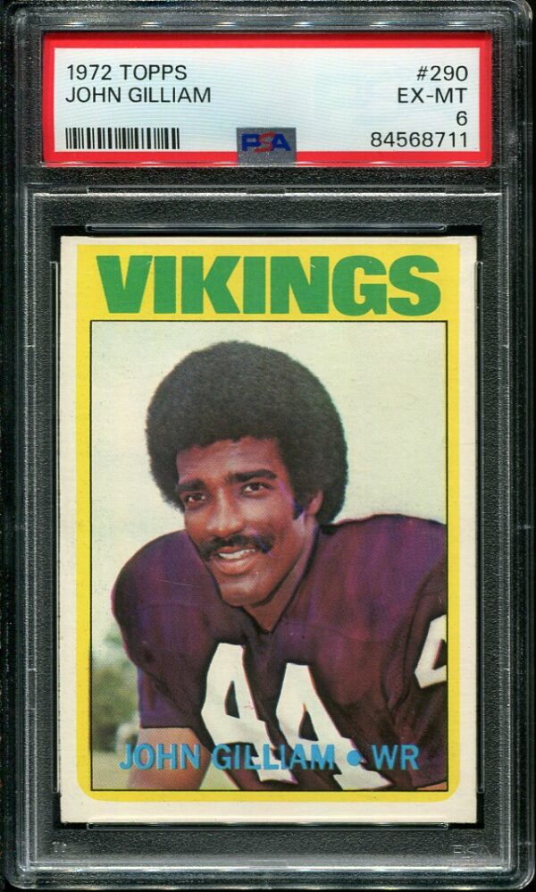 Authentic 1972 Topps #290 John Gilliam PSA 6 Football Card