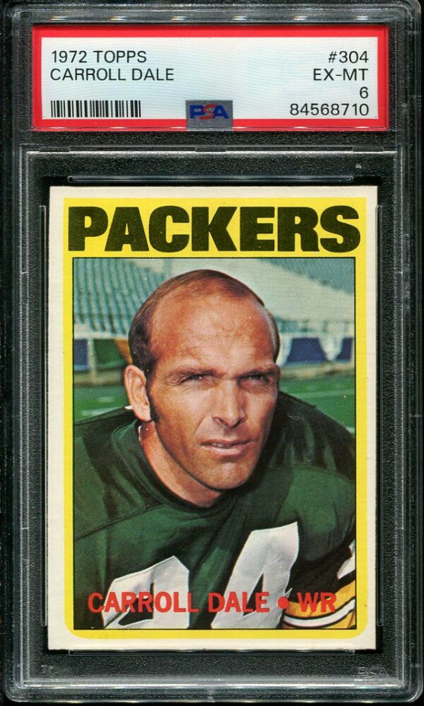 Authentic 1972 Topps #304 Carroll Dale PSA 6 Football Card