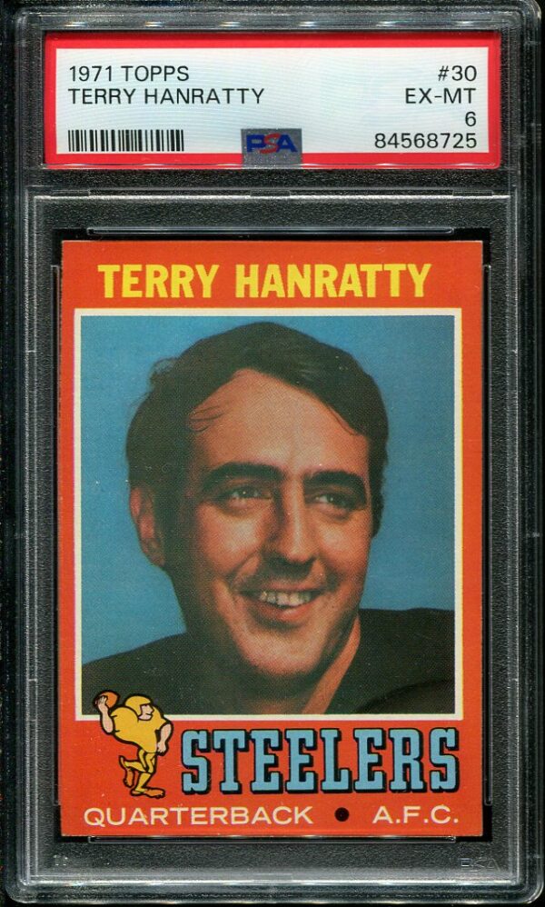 Authentic 1971 Topps #30 Terry Hanratty PSA 6 Football Card