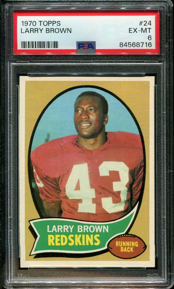 Authentic 1970 Topps #24 Larry Brown PSA 6 Football Card