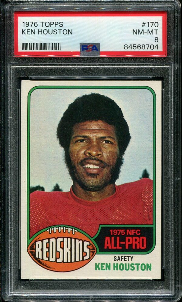 Authentic 1976 Topps #170 Ken Houston PSA 8 Football Card