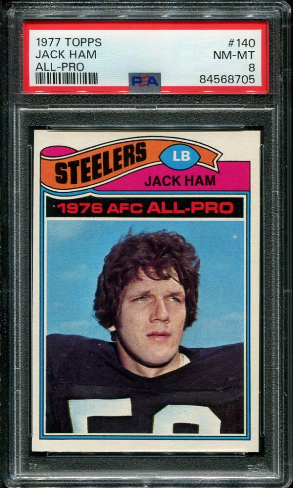 Authentic 1977 Topps #140 Jack Ham PSA 8 Football Card