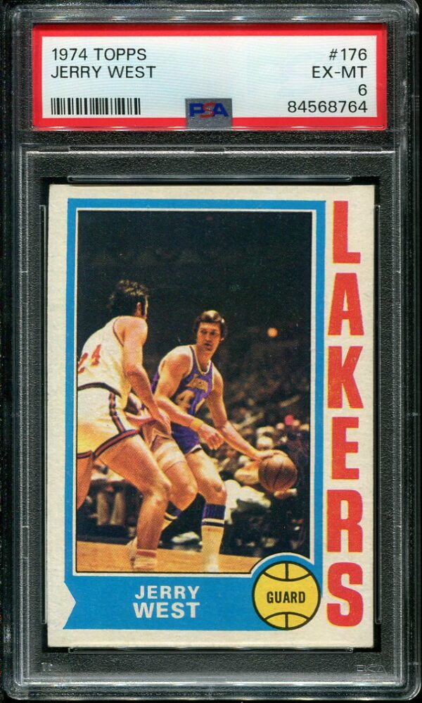 Authentic 1974 Topps #176 Jerry West PSA 6 Basketball Card