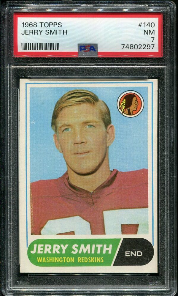 Authentic 1968 Topps #140 Jerry Smith PSA 7 Football Card