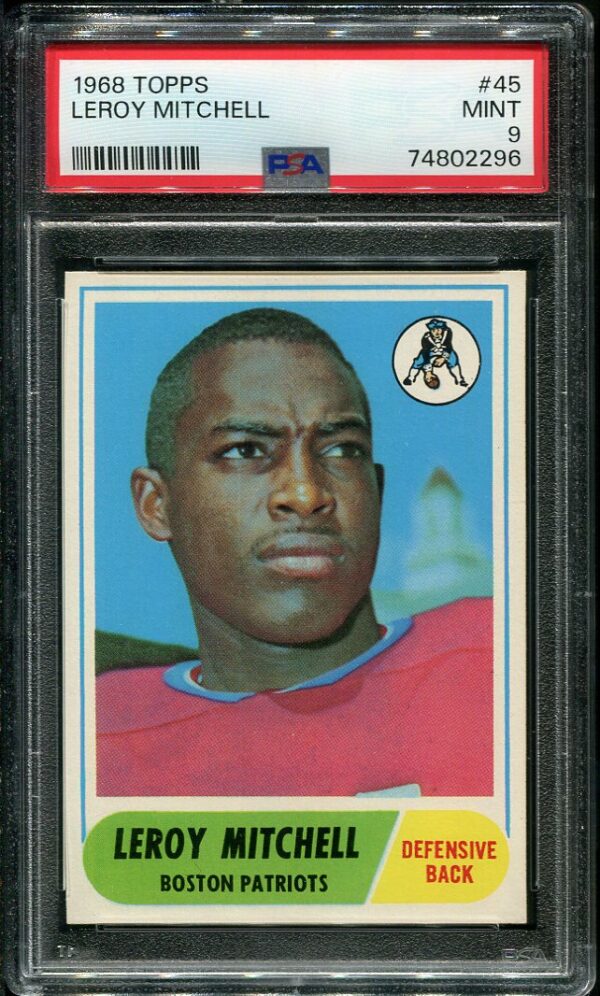 Authentic 1968 Topps #45 Leroy Mitchell PSA 9 Football Card