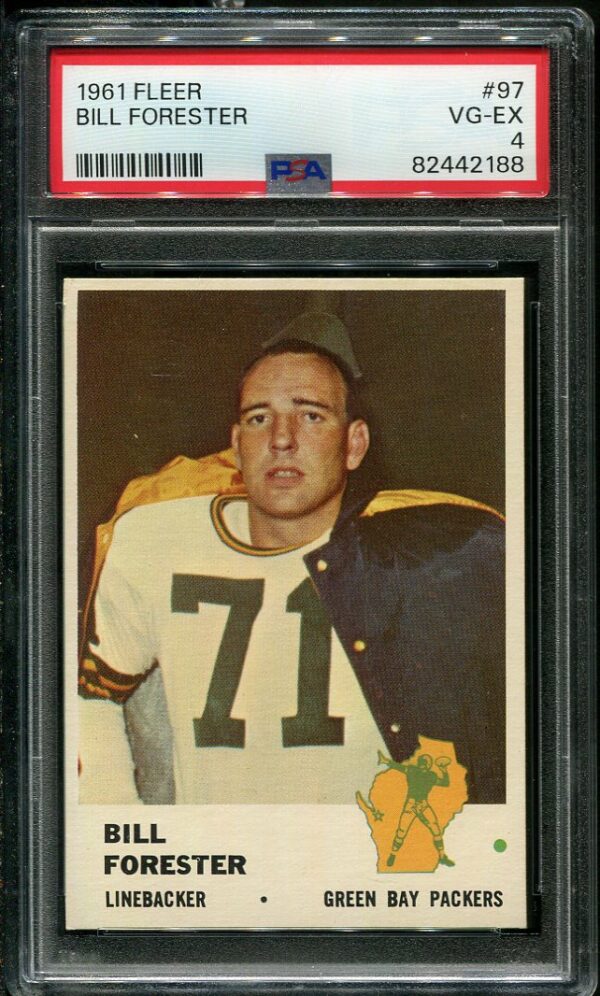 Authentic 1961 Fleer #97 Bill Forrester PSA 4 Football Card