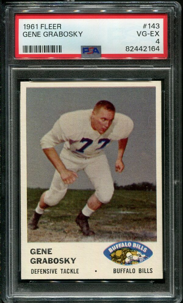 Authentic 1961 Fleer #143 Gene Grabosky PSA 4 Football Card