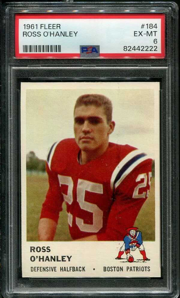 Authentic 1961 Fleer #184 Ross O'Hanley PSA 6 Football Card