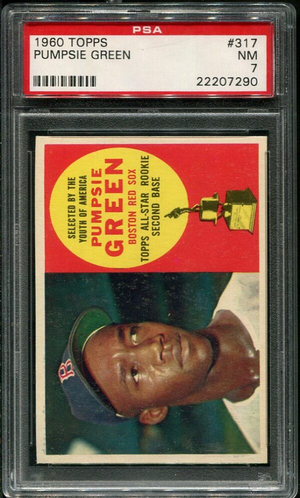 Authentic 1960 Topps #317 Pumpsie Green PSA 7 Baseball Card