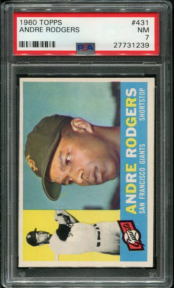 Authentic 1960 Topps #431 Andre Rodgers PSA 7 Baseball Card
