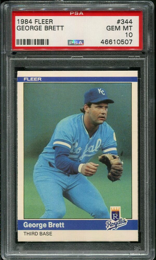 Authentic 1984 Fleer #344 George Brett PSA 10 Baseball Card